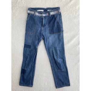 Pilcro & The Letterpress Jeans Womens 30x29 Patchwork Medium Wash Denim Hippie